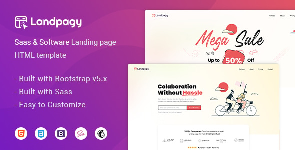 Landpagy – Saas & Software Landing Page Bootstrap 5 HTML Template
