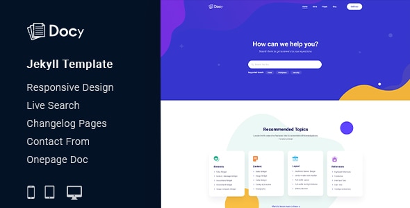 Docy – Documentation And Knowledge Base Jekyll Template
